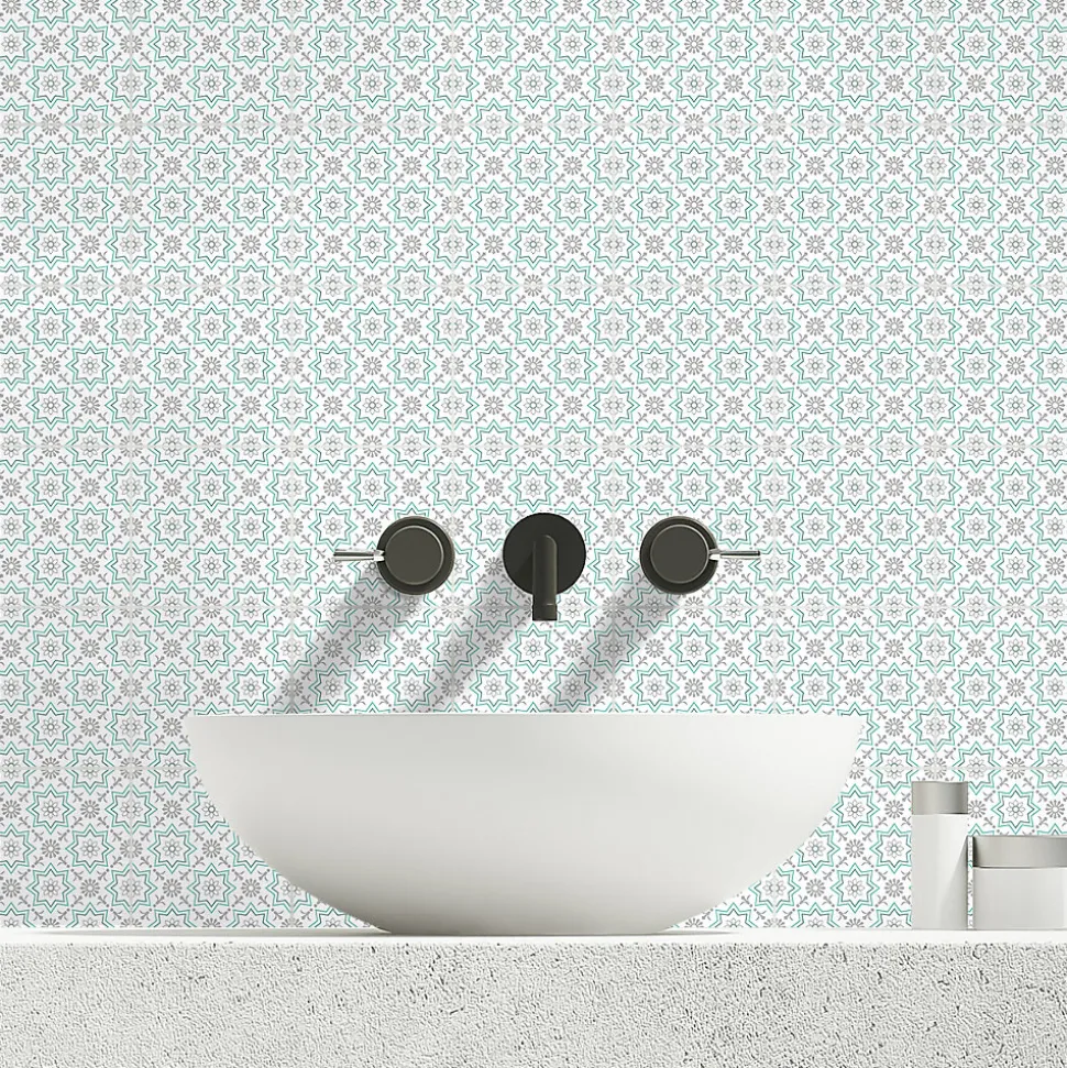 Sticker Mural Carrelage adhésif Cuisine Salle de Bain - 24 STICKERS CARRELAGES AZULEJOS ROCIO - 24stickers15x15cm
