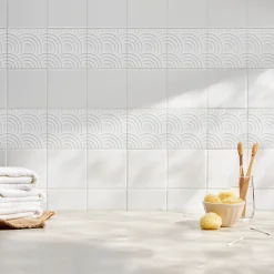Sticker Mural Carrelage Wallfluent 10x10 cm Arches 3D tendance Cuisine Salle de Bain 24 pcs