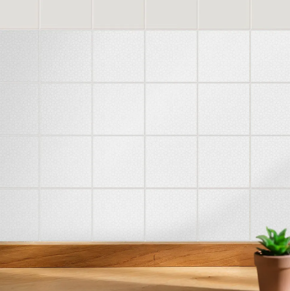 Sticker Mural Carrelage Wallfluent 10x10 cm Compositions hexagonales Cuisine Salle de Bain 24 pcs