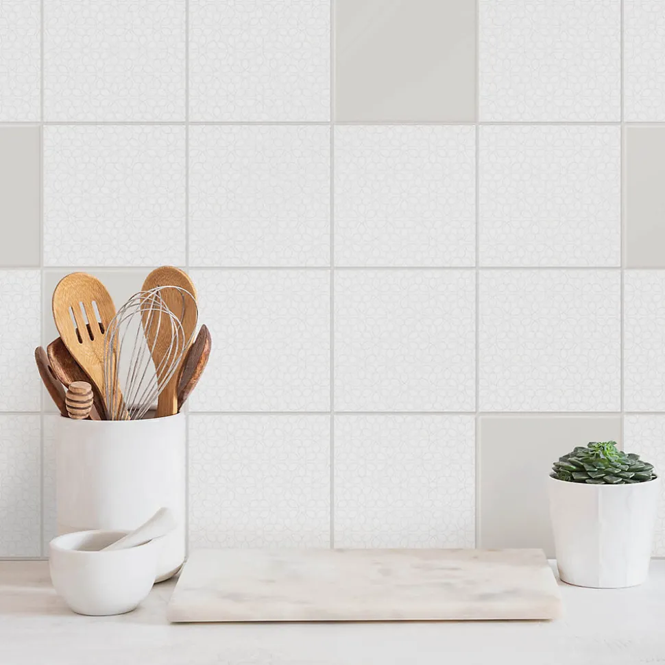 Sticker Mural Carrelage Wallfluent 10x10 cm Compositions hexagonales Cuisine Salle de Bain 24 pcs
