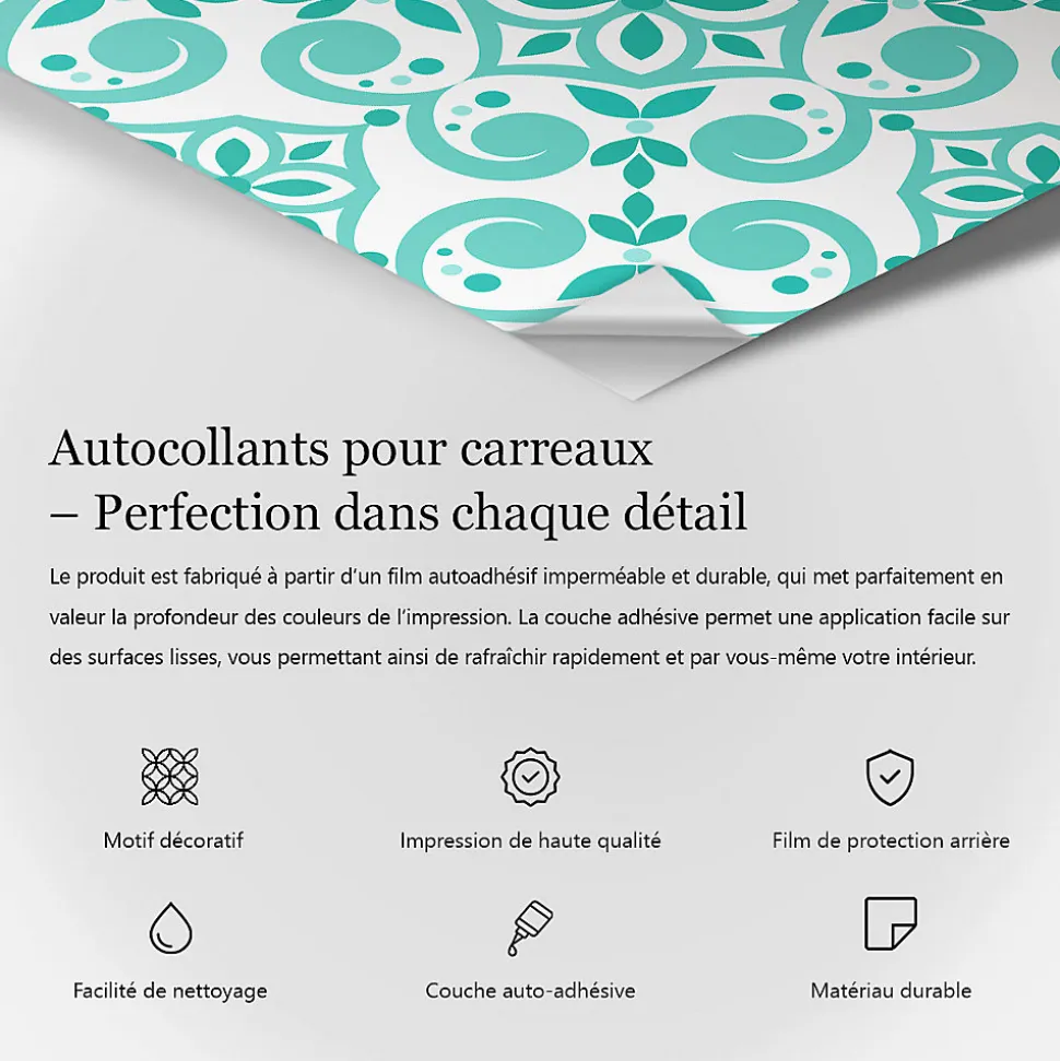 Sticker Mural Carrelage Wallfluent 10x10 cm Compositions hexagonales Cuisine Salle de Bain 24 pcs
