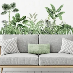 Sticker mural plante verte Sticker mural feuille tropicale Peinture murale plante naturelle
