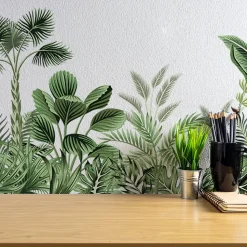 Sticker mural plante verte Sticker mural feuille tropicale Peinture murale plante naturelle