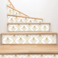 Stickers adhésifs escalier carrelages contremarche - EDARD - 2 bandes de 15x105cm