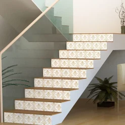 Stickers adhésifs escalier carrelages contremarche - EDARD - 2 bandes de 15x105cm