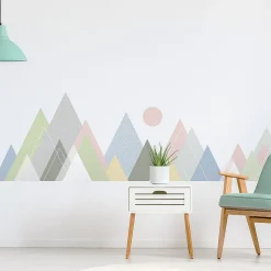 Stickers muraux - Décoration chambre salon - Autocollant Sticker mural géant montagnes scandinaves JURA - 60x90cm