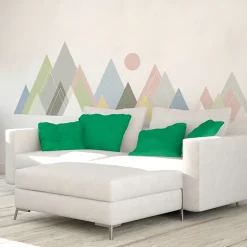 Stickers muraux - Décoration chambre salon - Autocollant Sticker mural géant montagnes scandinaves JURA - 60x90cm