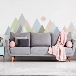 Stickers muraux - Décoration chambre salon - Autocollant Sticker mural géant montagnes scandinaves JURA - 60x90cm