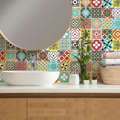 Stickers muraux - Sticker Mural Carrelage adhésif Cuisine Salle de Bain - 24 STICKERS CARRELAGES MONTENSINOS - 24stickers15x15cm