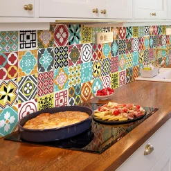 Stickers muraux - Sticker Mural Carrelage adhésif Cuisine Salle de Bain - 24 STICKERS CARRELAGES MONTENSINOS - 24stickers15x15cm