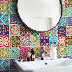 Stickers muraux - Sticker Mural Carrelage adhésif Cuisine Salle de Bain - 24 STICKERS CARRELAGES VOLTERRA - 24stickers15x15cm