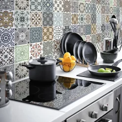 Stickers muraux - Sticker Mural Carrelage adhésif Cuisine Salle de Bain - 24 STICKERS CARRELAGES BEROBELLO - 24stickers15x15cm