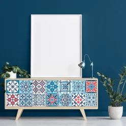 Stickers muraux - Sticker Mural Carrelage adhésif Cuisine Salle de Bain - 24 STICKERS CARRELAGES MEUBLE BAEZA - 24stickers15x15cm