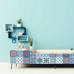 Stickers muraux - Sticker Mural Carrelage adhésif Cuisine Salle de Bain - 24 STICKERS CARRELAGES MEUBLE BAEZA - 24stickers15x15cm