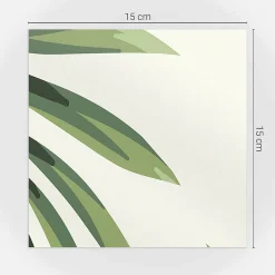 Stickers muraux Wallfluent 15x15 cm Arrangement de feuilles tropicales Cuisine Salle de Bain 24 pcs