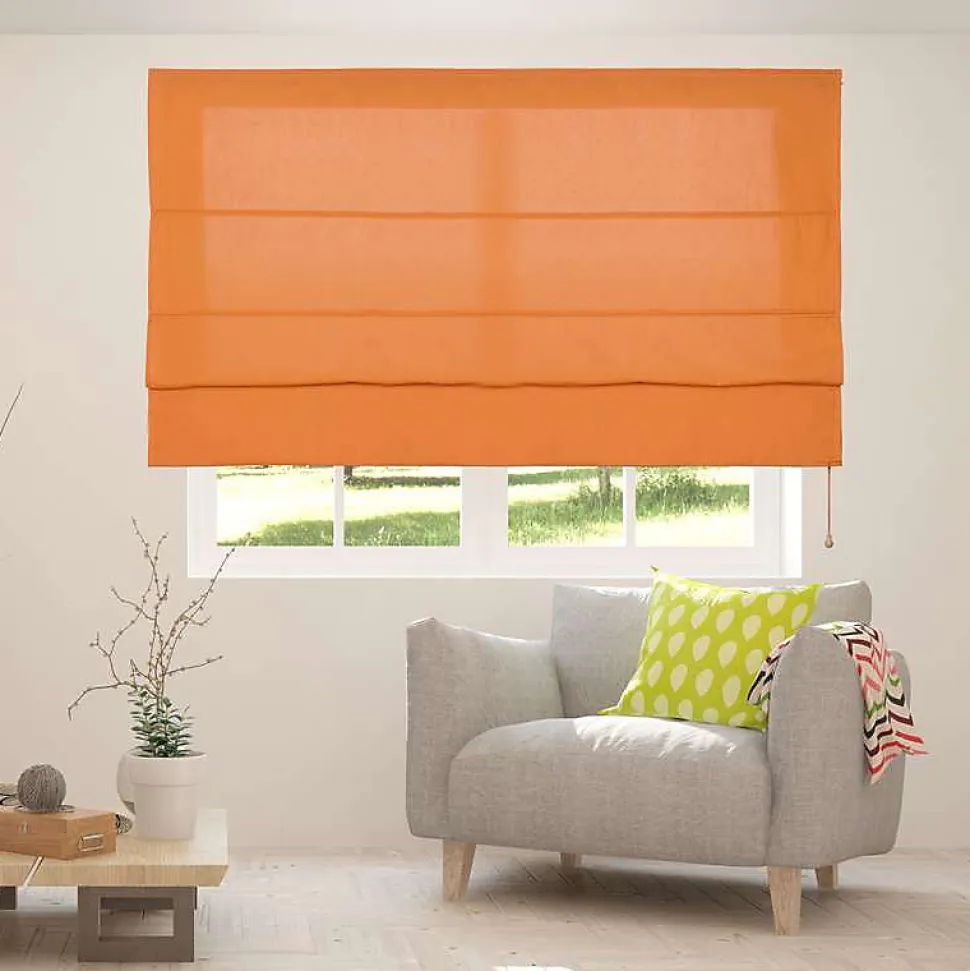 Store Bateau avec baleines Orange 90 x 175 cm