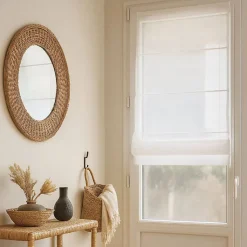 Store bateau en étamine blanc (60x180 cm - Blanc)