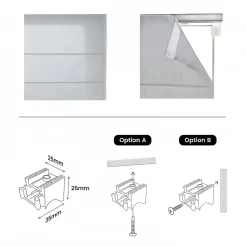 Store Bateau, Plissé Tamisant pour Fenêtres Et Portes Gris 75x175 cm