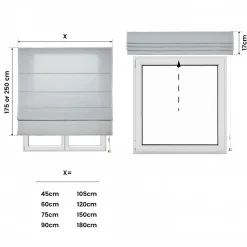 Store Bateau, Plissé Tamisant pour Fenêtres Et Portes Gris 90x175 cm