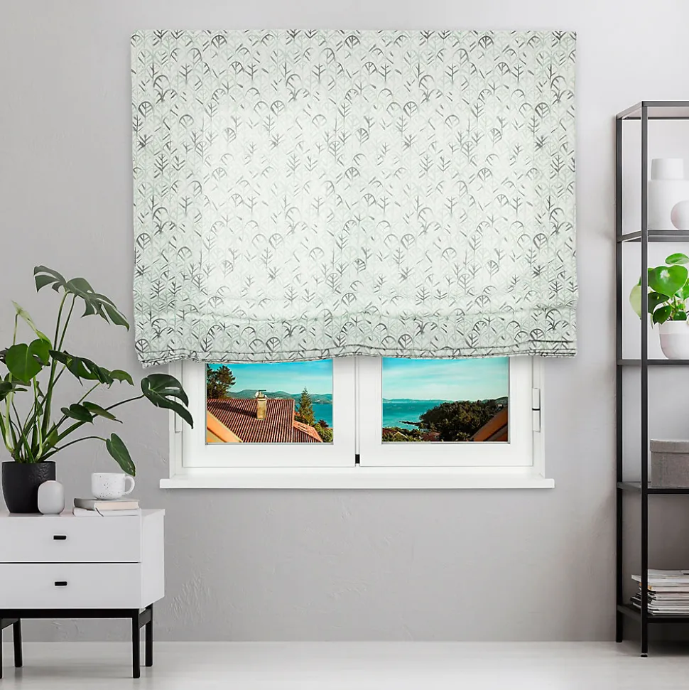 Store Bateau (sans baleines) Tamisant Leaf Vert 135 X 175 , Viewtex