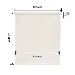 Store Enrouleur - Easydeco - Motorisé à batterie - Tissu technique Screen - Beige 180x250 cm