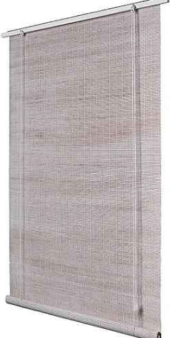 Store enrouleur bois blanc Scandinave H.200 x l.100cm Ballauff