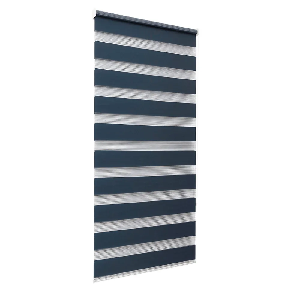 Store enrouleur jour / nuit sans perçage Elin 2 bleu l.55 x H.180cm Goodhome