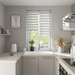 Store enrouleur jour / nuit sans perçage Elin 2 blanc cassé l.45 x H.140cm Goodhome