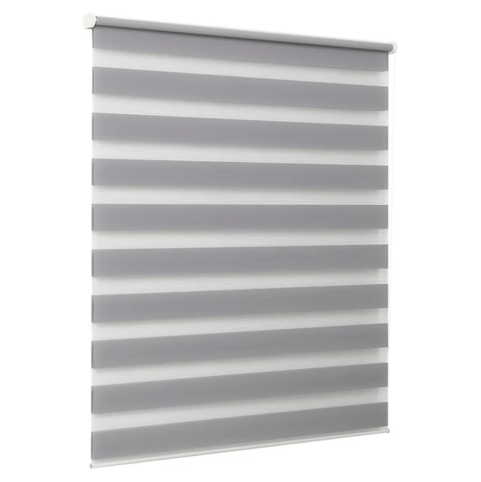 Store enrouleur jour / nuit sans perçage Elin 2 gris béton l.120 x H.180cm Goodhome