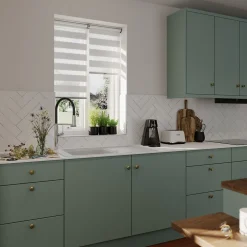 Store enrouleur jour / nuit sans perçage Keston blanc cassé l.40 x H.140cm Goodhome