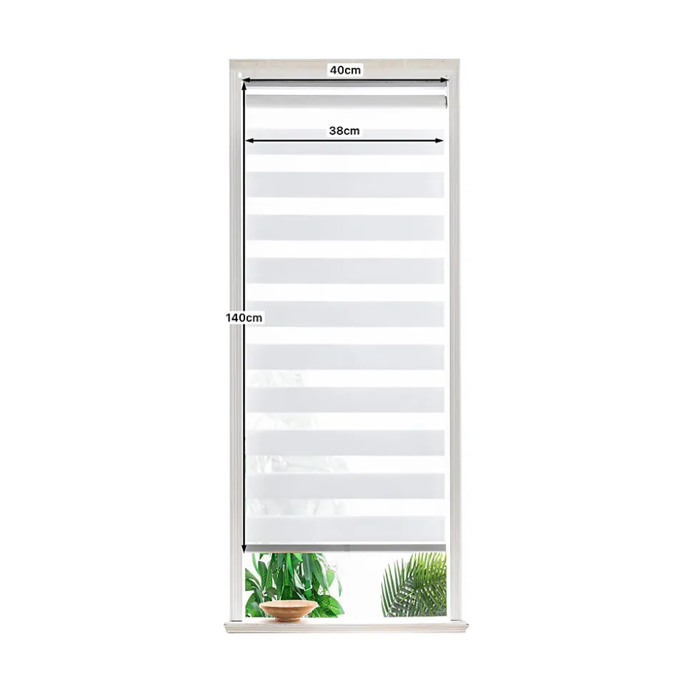 Store enrouleur jour / nuit sans perçage Keston blanc cassé l.40 x H.140cm Goodhome
