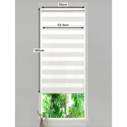 Store enrouleur jour / nuit sans perçage Brize blanc chiné l.55 x H.180cm Goodhome