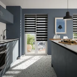 Store enrouleur jour / nuit sans perçage Elin 2 noir l.90 x H.240cm Goodhome