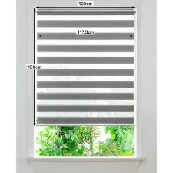 Store enrouleur jour / nuit sans perçage Brize gris chiné l.120 x H.180cm Goodhome