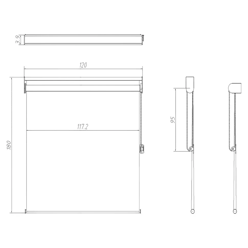 Store enrouleur jour / nuit sans perçage Brize gris chiné l.120 x H.180cm Goodhome