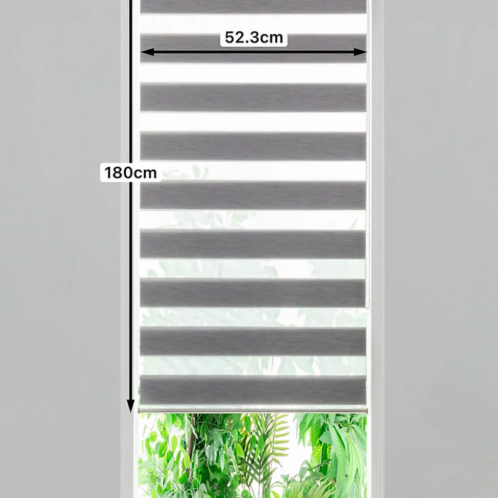 Store enrouleur jour / nuit sans perçage Brize gris chiné l.55 x H.180cm Goodhome