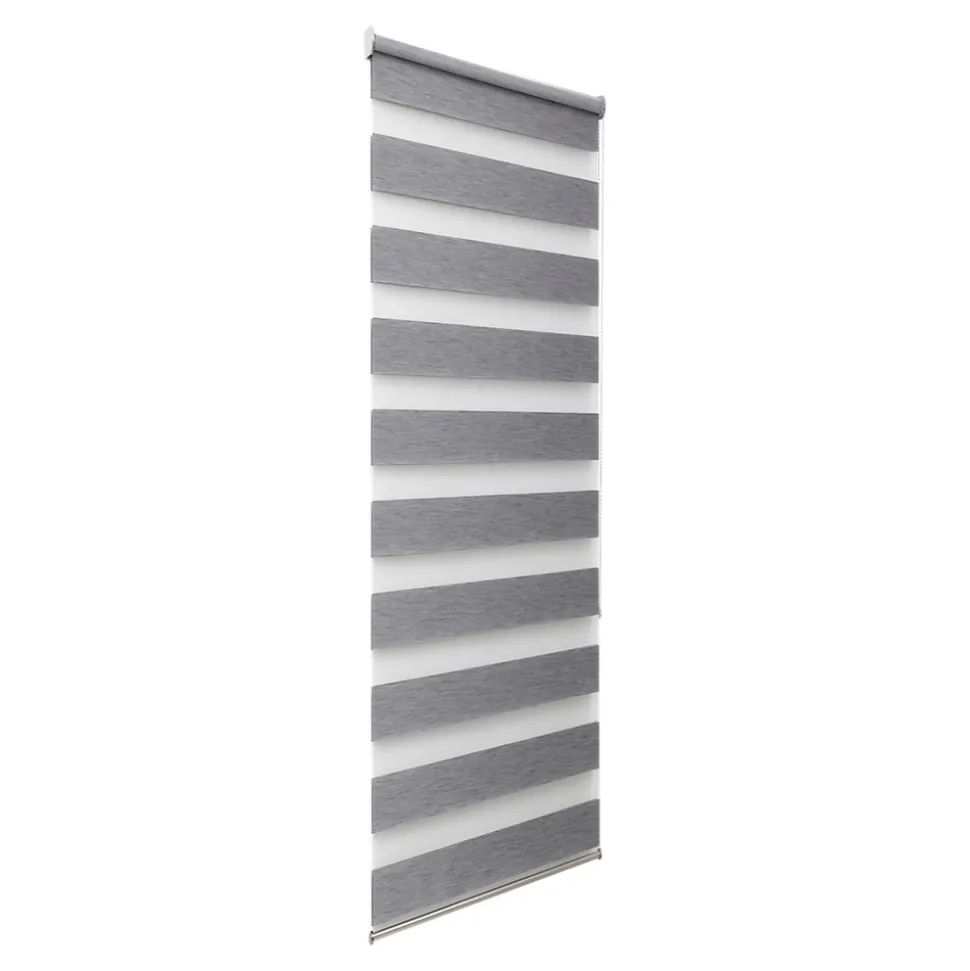 Store enrouleur jour / nuit sans perçage Brize gris chiné l.55 x H.180cm Goodhome