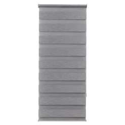 Store enrouleur jour / nuit sans perçage Brize gris chiné l.55 x H.180cm Goodhome
