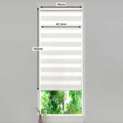 Store enrouleur jour / nuit sans perçage Brize blanc chiné l.45 x H.140cm Goodhome