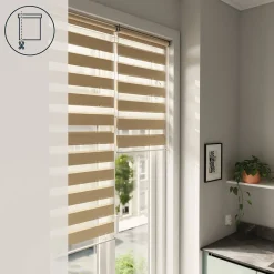 Store enrouleur jour / nuit sans perçage Brize beige l.60 x H.180cm Goodhome