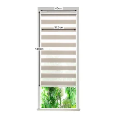 Store enrouleur jour / nuit sans perçage Elin 2 gris perle l.40 x H.140cm Goodhome