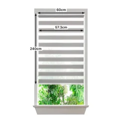 Store enrouleur jour / nuit sans perçage Elin 2 gris béton l.60 x H.240cm Goodhome