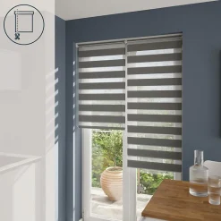 Store enrouleur jour / nuit sans perçage Elin 2 gris béton l.60 x H.240cm Goodhome