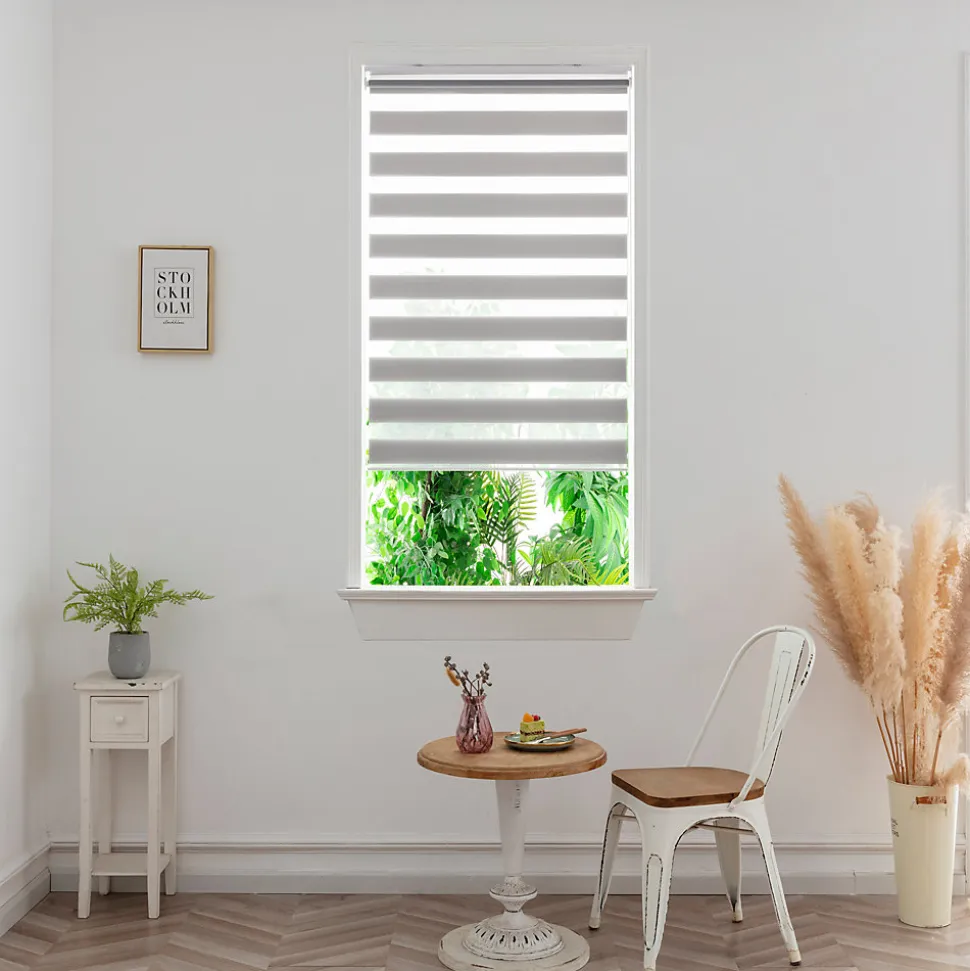 Store enrouleur jour / nuit sans perçage Elin 2 gris béton l.60 x H.240cm Goodhome