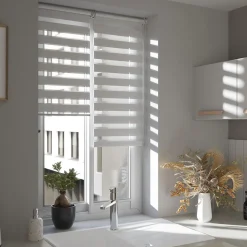 Store enrouleur jour / nuit sans perçage Elin 2 blanc cassé l.40 x H.140cm Goodhome