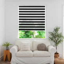 Store enrouleur jour / nuit sans perçage Elin 2 noir l.160 x H.240cm Goodhome