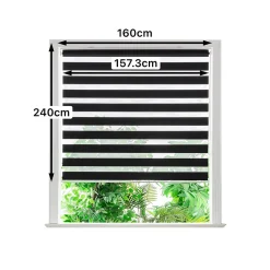 Store enrouleur jour / nuit sans perçage Elin 2 noir l.160 x H.240cm Goodhome