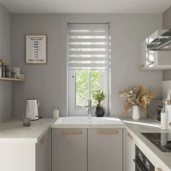 Store enrouleur jour / nuit sans perçage Elin 2 blanc cassé l.60 x H.180cm Goodhome