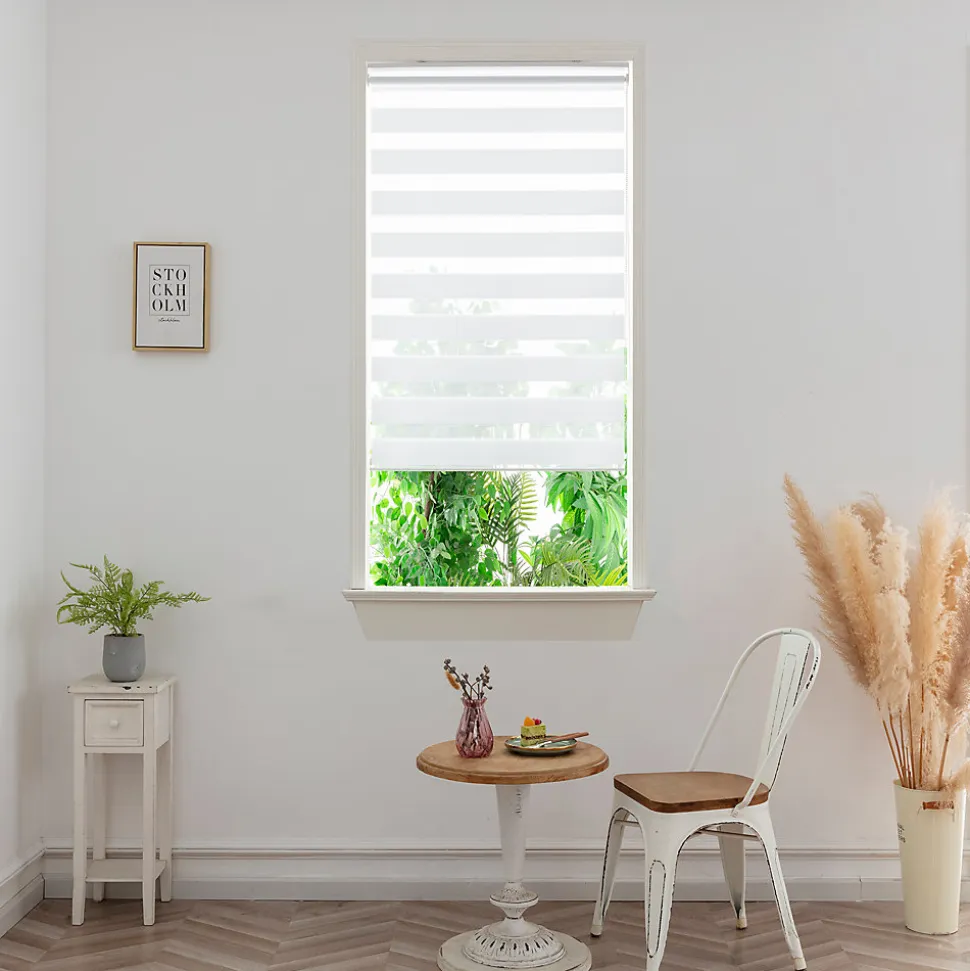 Store enrouleur jour / nuit sans perçage Elin 2 blanc cassé l.55 x H.180cm Goodhome