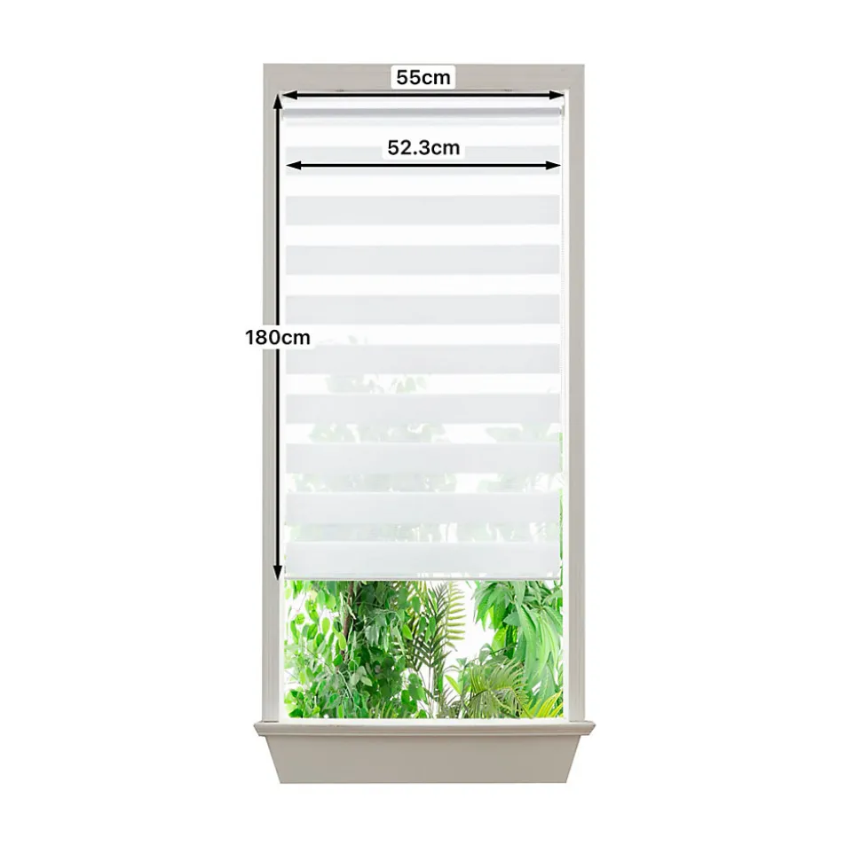Store enrouleur jour / nuit sans perçage Elin 2 blanc cassé l.55 x H.180cm Goodhome